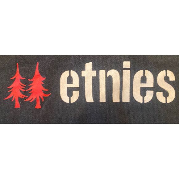 VTG Etnies Black Trees Pullover Hoodie Sweater Size Large 90s 00s - Picture 5 of 7